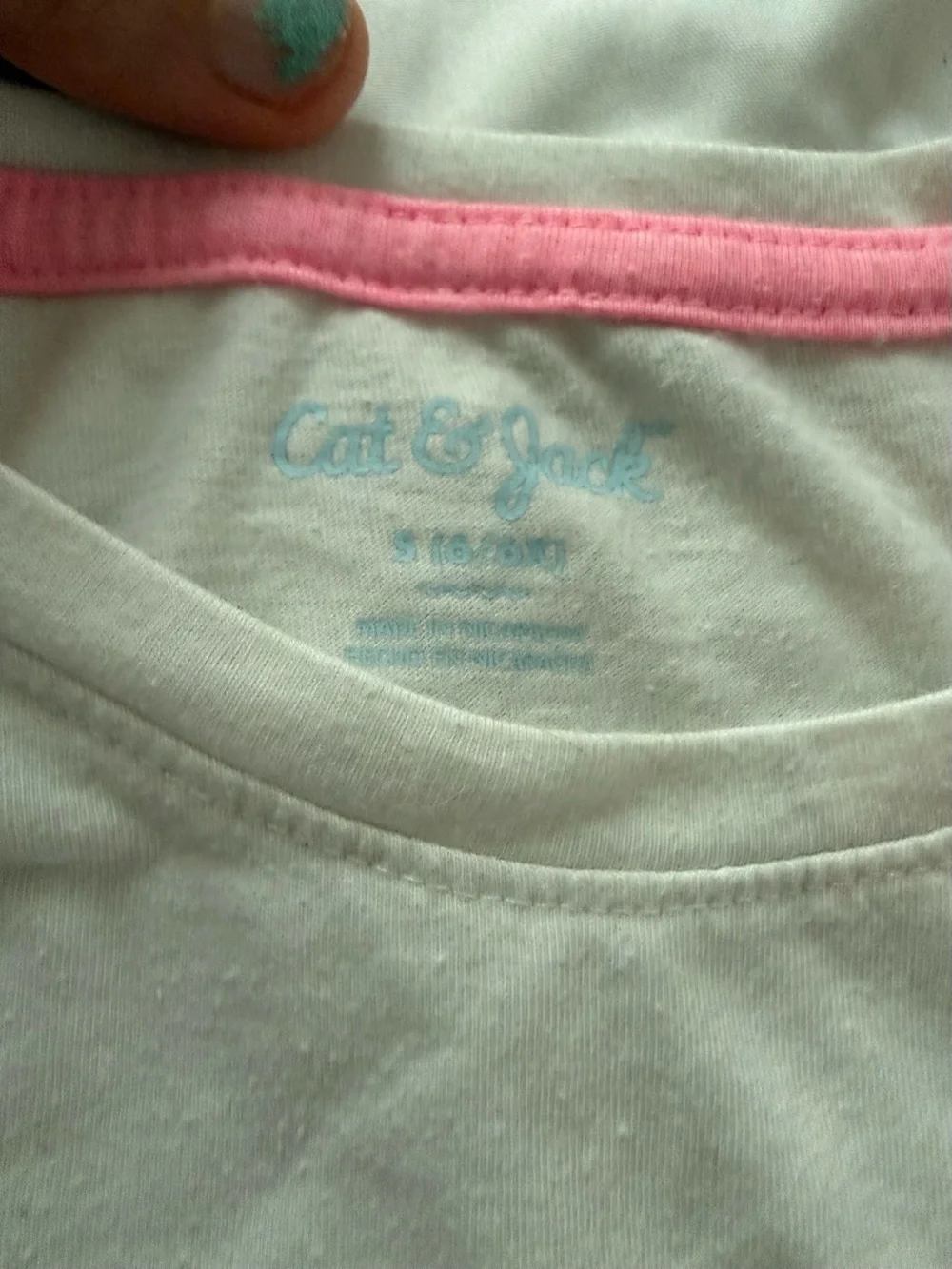Cat & Jack White Tee with Pink Trim